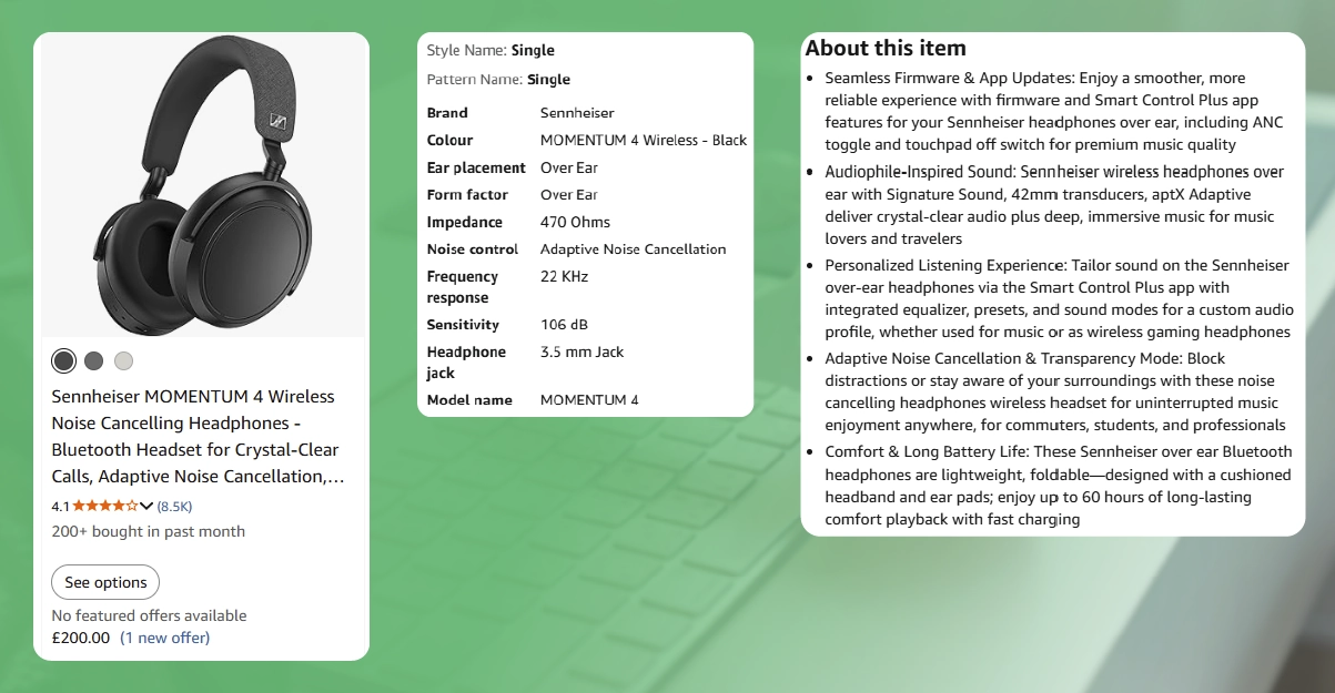 Capturing Accurate Product Descriptions